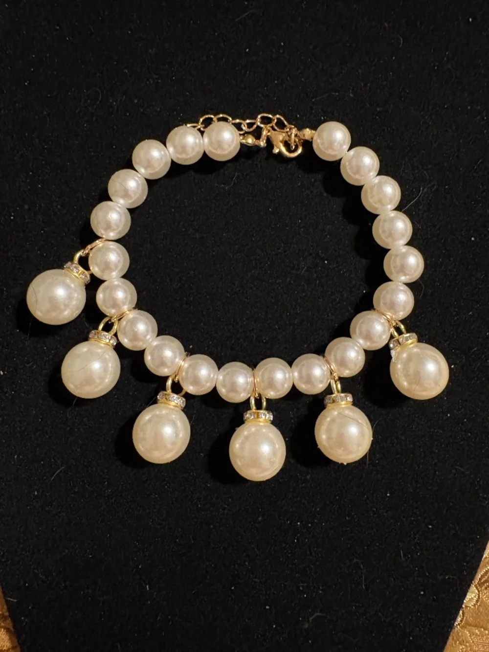 Vintage Pearl Pet Necklace Adjustable Cat Collar Size Medium
